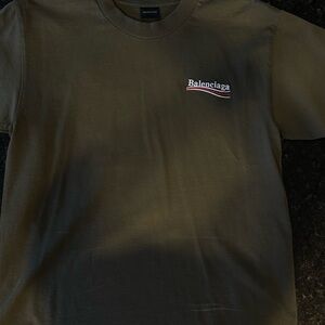 Balenciaga Kids Olive Green T shirt Short Sleeve